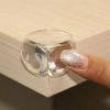 Adshome® Bebek Çocuk Yumuşak ve Esnek Dairesel Şeffaf Yapışkanlı Güvenlik Köşe Koruyucu (4 Adet)