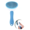 Adshome® Kedi Köpek Tüy Toplayıcı Kendini Temizleyebilen Ergonomik Saplı Evcil Hayvan Tarağı Mavi