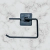 Adshome® Kendiliğinden Yapışkanlı Siyah Paslanmaz Metal Kapaksız Tuvalet Kağıtlığı Aparatı