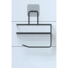 Adshome® Kendiliğinden Yapışkanlı Tuvalet Kağıdı Tutacağı ve Yedek Raf - Siyah Modern Metal Tasarım