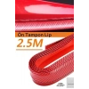 Adshome® Kırmızı Renkli 2,5 Metre Araba Oto Ön Tampon Koruyucu Kauçuk Pratik Tampon Şerit Bant Döşeme