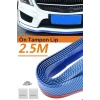Adshome® Mavi 2,5 Metre Araba Oto Ön Tampon Koruyucu Kauçuk Pratik Tampon Şerit Bant Döşeme Kiti