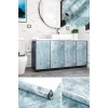 Adshome® Mermer Desenli Masa Tezgah Mutfak Su Geçirmez Yapışkanlı Folyo Sticker Mavi 5x0,6m