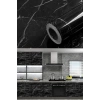 Adshome® Mermer Desenli Masa Tezgah Mutfak Su Geçirmez Yapışkanlı Folyo Sticker Siyah 5x0,6m