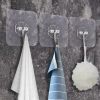 Adshome® Süper Güçlü Yapışkanlı Suya Dayanıklı Şeffaf Askı 5li Set Yeniden Kullanılabilir Kancalar