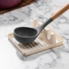 Adshome® Tencere Kapak Tutuculu Kaşıklıklı Tencere Kapak Standı Pratik Kaşık Kepçe Altlık Düzenleyici