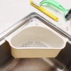 Adshome® Vantuzlu Üçgen Sebze Meyve  Lavabo Raf Evye Süzgeç Sünger Tutucu Düzenleyici Mutfak Organize