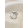 Ayarlamalı Silver Renk Metal Zirkon Taşlı Kanat Yüzük