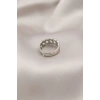 Gümüş Renk Metal Zincir Model Taşlı Kadın Yüzük