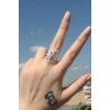 Yılan Figürlü Metal Ayarlamalı Antik Yüzük