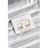 14K Gold Renk Kaplama Burgu Halka CM Kadın Küpe