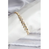 14K Gold Renk Kaplama Kalp Model CM Kadın Bileklik