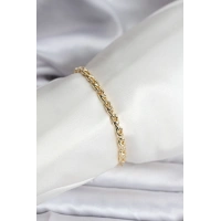 14K Gold Renk Kaplama Zincir Model Kadın CM Bileklik