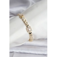 14K Gold Renk Kaplama Zirkon Taşlı CM Kadın Bileklik