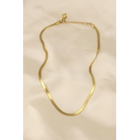 316L Çelik Altın Renk 45 cm İtalyan Zincir Model Kadın Kolye