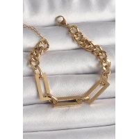 316L Çelik Gold Renk 2Li Zincir Model Kadın Bileklik