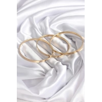 316L Çelik Gold Renk Ajda Model 60 mm 3 lü Kadın Bilezik
