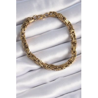 316L Çelik Gold Renk Kral Zincir Model Erkek Bileklik