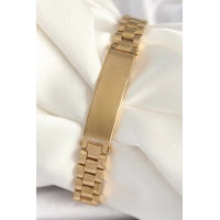 316L Çelik Gold Renk Zincir Künye Model Erkek Bileklik