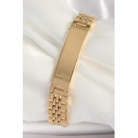 316L Çelik Gold Renk Zincir Künye Model Erkek Bileklik