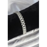 316L Çelik Gümüş Renk 9 mm Kalınlık Erkek Bileklik