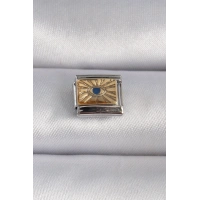 316L Çelik Gümüş Renk Altın Göz İşlemeli Nomination Charm