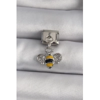 316L Çelik Gümüş Renk Sallantı Zirkon Taşlı Arı Model Nomination Charm