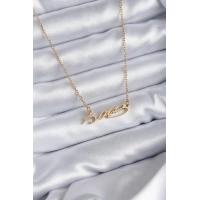 316L Çelik Zincir Gold Renk Atatürk İmzası Model Kadın Kolye