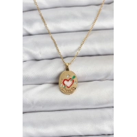 316L Çelik Zincir Gold Renk Kalp Figürlü Kadın Kolye