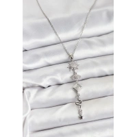 316L Çelik Zincir Gümüş Renk Güneş ve Enerji Model Kadın Y Kolye