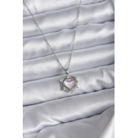316L Çelik Zincir Gümüş Renk Kalp Model Kadın Kolye