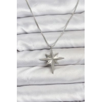 316L Çelik Zincir Gümüş Renk Kutup Yıldızı Model 60 cm Zincir Kadın Kolye