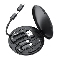 Adshome® 60w Destekli Kablo Kutusu Seyahat Kablo Seti 5i 1 arada USB Type-C Şarj Kablosu Seti