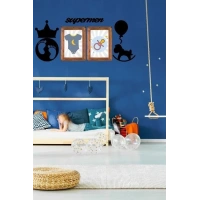 Adshome® DECO103 Supermen Dekoratif Duvar Süsü Tablo Aksesuar Ahşap Tasarım Hediye Pano Sticker Seti