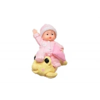 Adshome® Decotown Hediyelik Sevimli Pembe Bebek Biblo Polyester Süs Eşyası