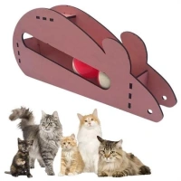 Adshome®  Fare Kedi Oyunu Ahşap 2 Toplu Kedi Oyuncağı Tahta Kedi Oyunu Tahta Fare Ve Toplu Oyuncak