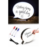 Adshome® Kalemle Yazılabilen Konuşma Balonu Görünümlü Işıklı Mesaj Panosu