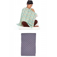 Adshome® Kullanışlı Bebek Emzirme Önlüğü Gri Puantiyeli