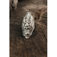 Antik Gümüş Renk Ejderha Kafası Model Ayarlanabilir Erkek Yüzük