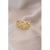 Ayarlamalı Gold Renk Metal Bombeli Boluncuk Model Yüzük