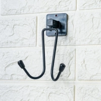 Adshome® Kendiliğinden Yapışkanlı Siyah Paslanmaz Metal Bornoz ve Havlu Askılığı