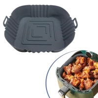 Adshome® Renkli Isıya Dayanıklı Yıkanılabilir Silikon Fırın  Airfryer Kare Model Pişirme Matı 20 cm
