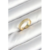 Gold Renk Şerit Zirkon Taşlı Kadın Yüzük