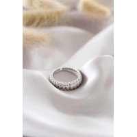 Gümüş Renk Ayarlamalı Burgu Kadın Yüzük