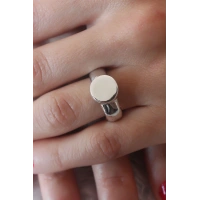 Gümüş Renk Daire Model Kadın Yüzük