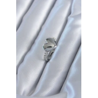 Gümüş Renk Pirinç Zirkon Taşlı Kalp Model Kadın Yüzük