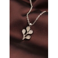 Gümüş Renk Zirkon Taşlı Çoklu Balon Kolye