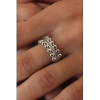 Gümüş Renk Zirkon Taşlı Kadın Yüzük