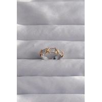 Pirinç Ayarlamalı Gümüş Renk Zirkon Taşlı XOXO Model Yüzük