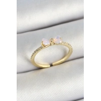 Pirinç Fiyonk Figürlü Zirkon Taşlı Gold Renk Ayarlanabilir Kadın Yüzük